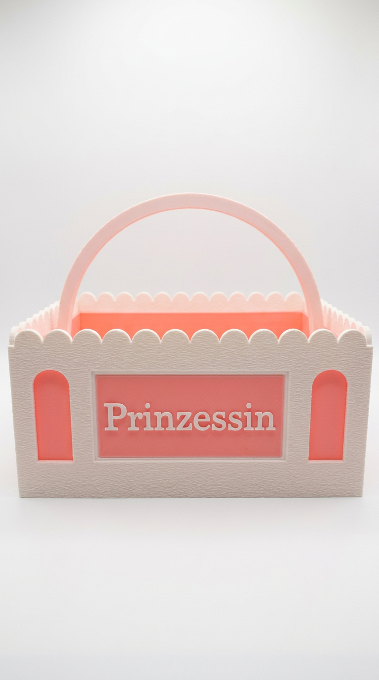 Geburtskörbchen personalisiert | Geschenk zur Geburt Mädchen | Weiß & Rosa