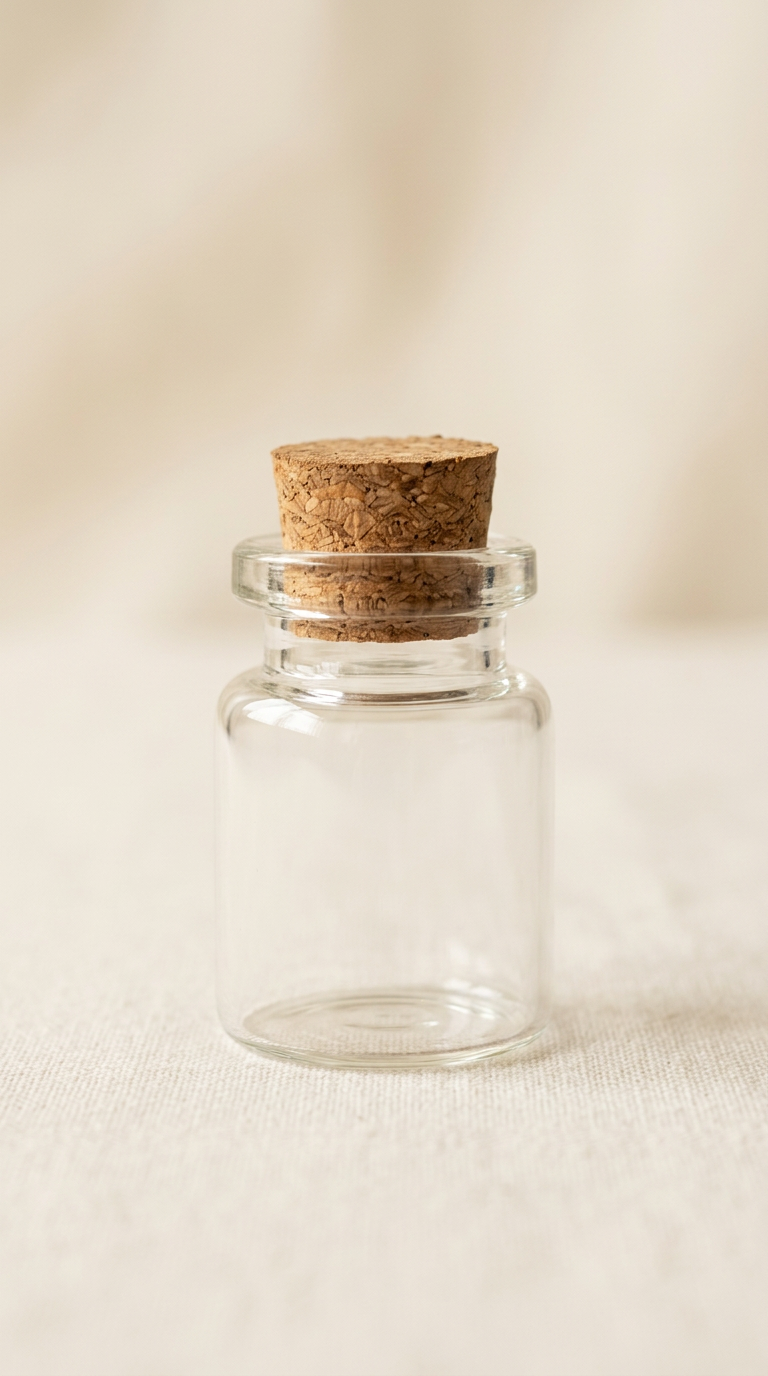 Ascheflakon 5 ml aus Glas mit Korken | Für eine kleine Erinnerungsmenge Asche