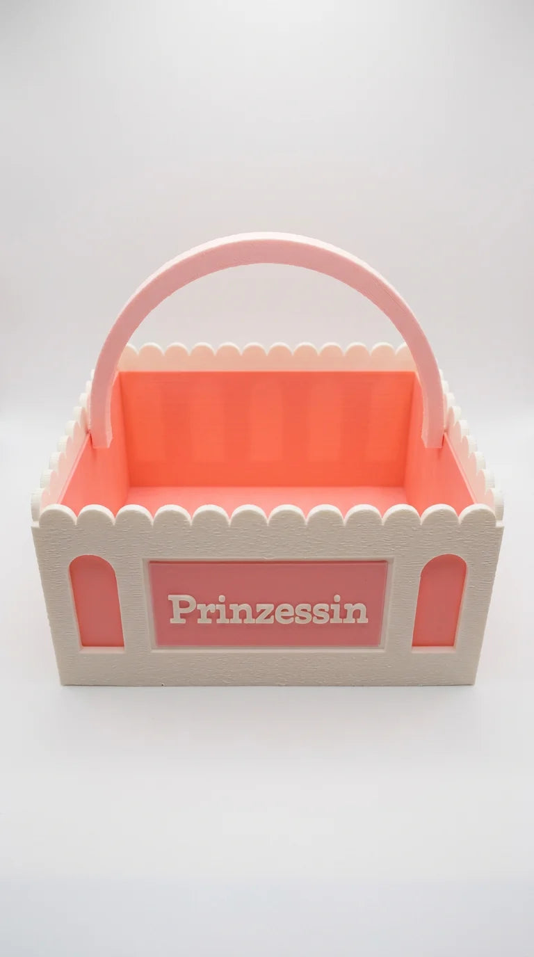 Geburtskörbchen personalisiert | Geschenk zur Geburt Mädchen | Weiß & Rosa