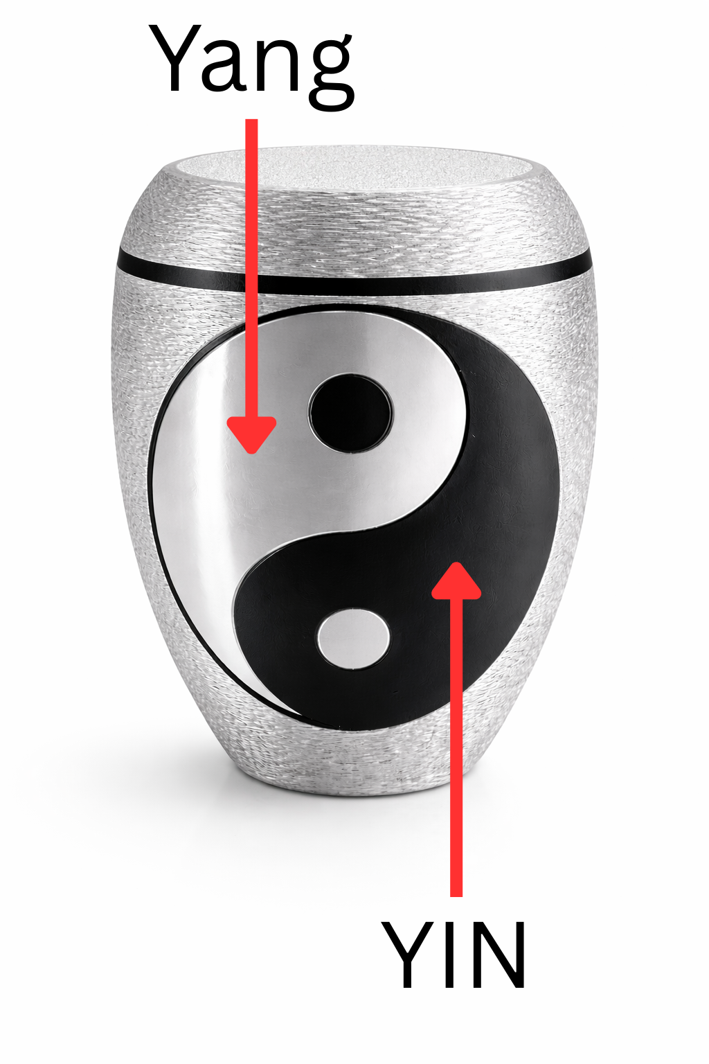 Yin-Yang Urne | Gedenkurne mit Bajonettverschluss | Erinnerungsstück für Zuhause