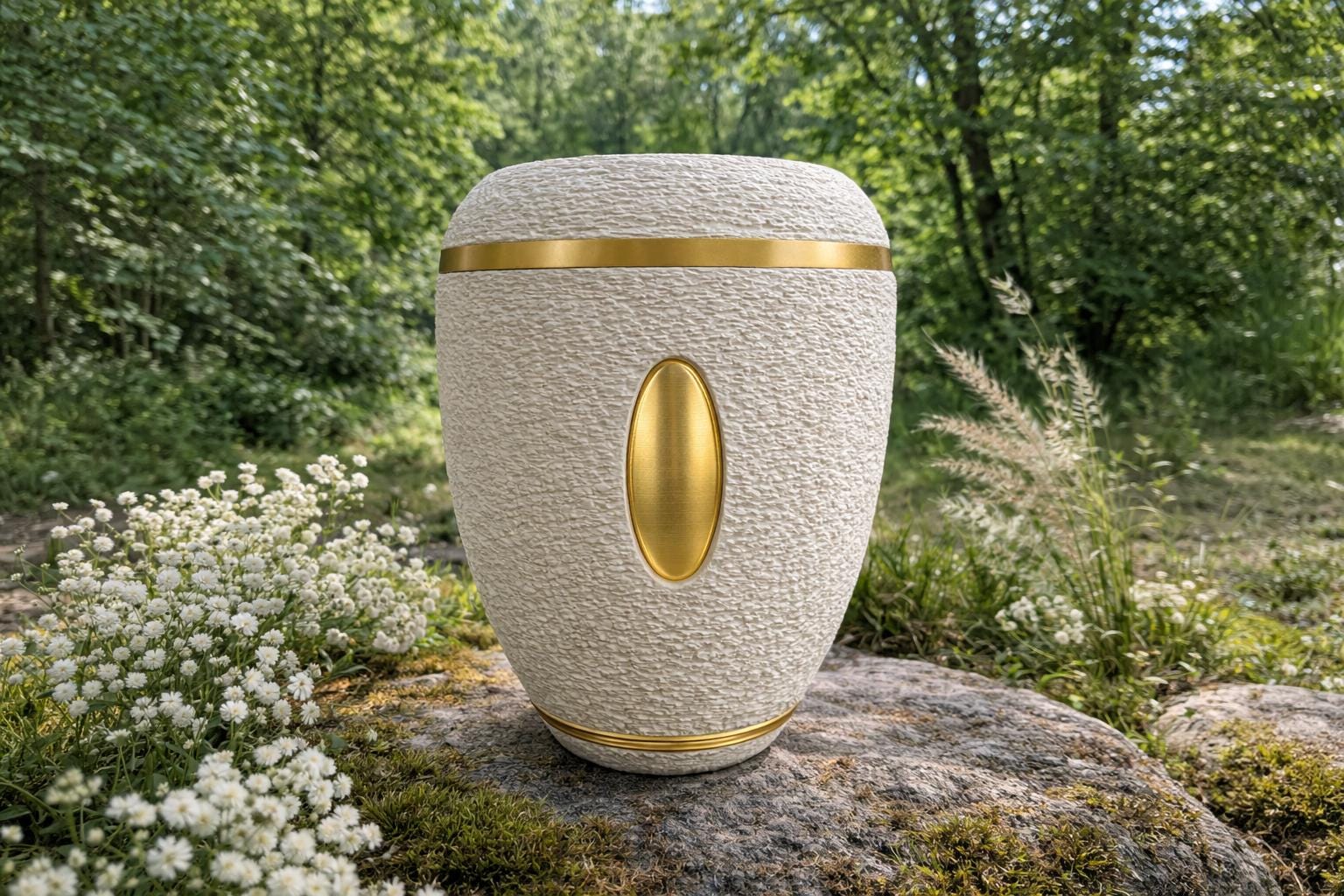 Harmonia Medaillon Urne | Schlichte Gedenkurne | Erinnerungsstück für Zuhause