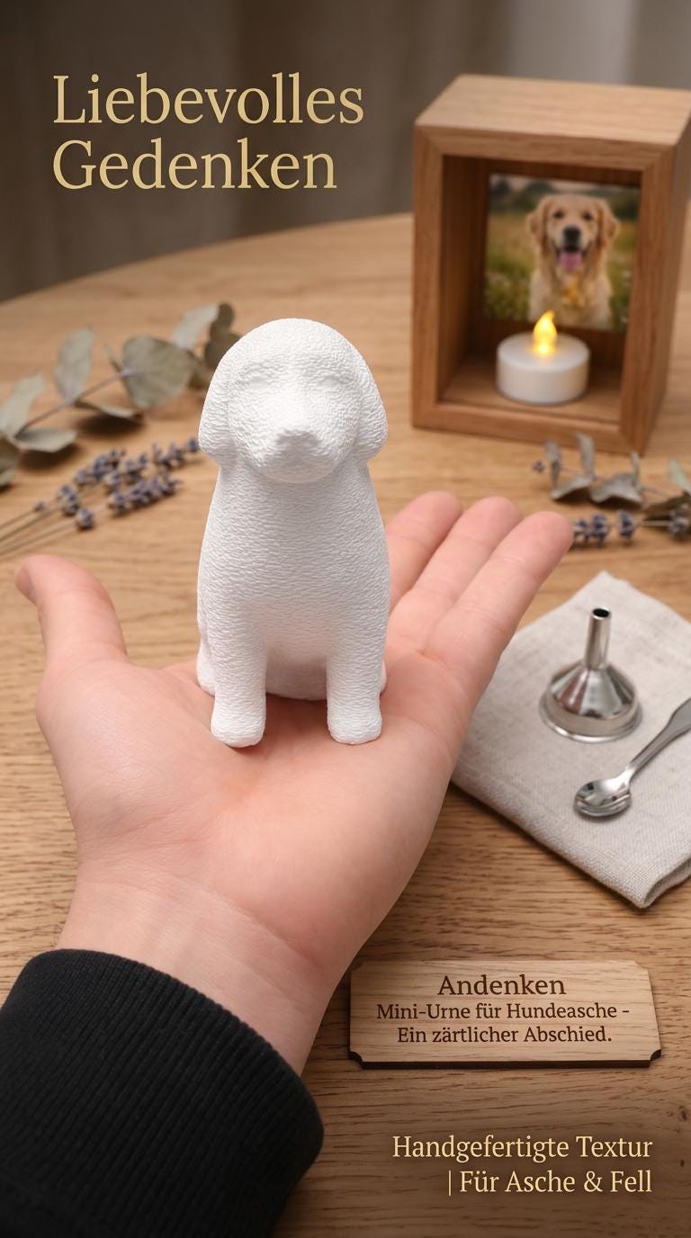 Mini Hundeurne | Skulptur für einen Teil der Asche | Erinnerungsstück für Zuhause
