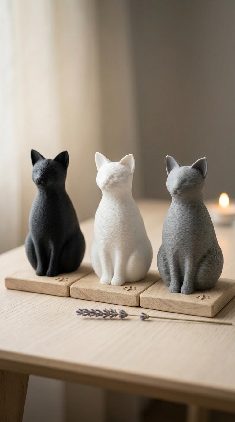 Mini Katzenurne | Skulptur für einen Teil der Asche | Erinnerungsstück für Zuhause