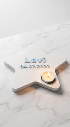 Sternenkind Stern personalisiert | Name & Datum | LED-Teelichthalter