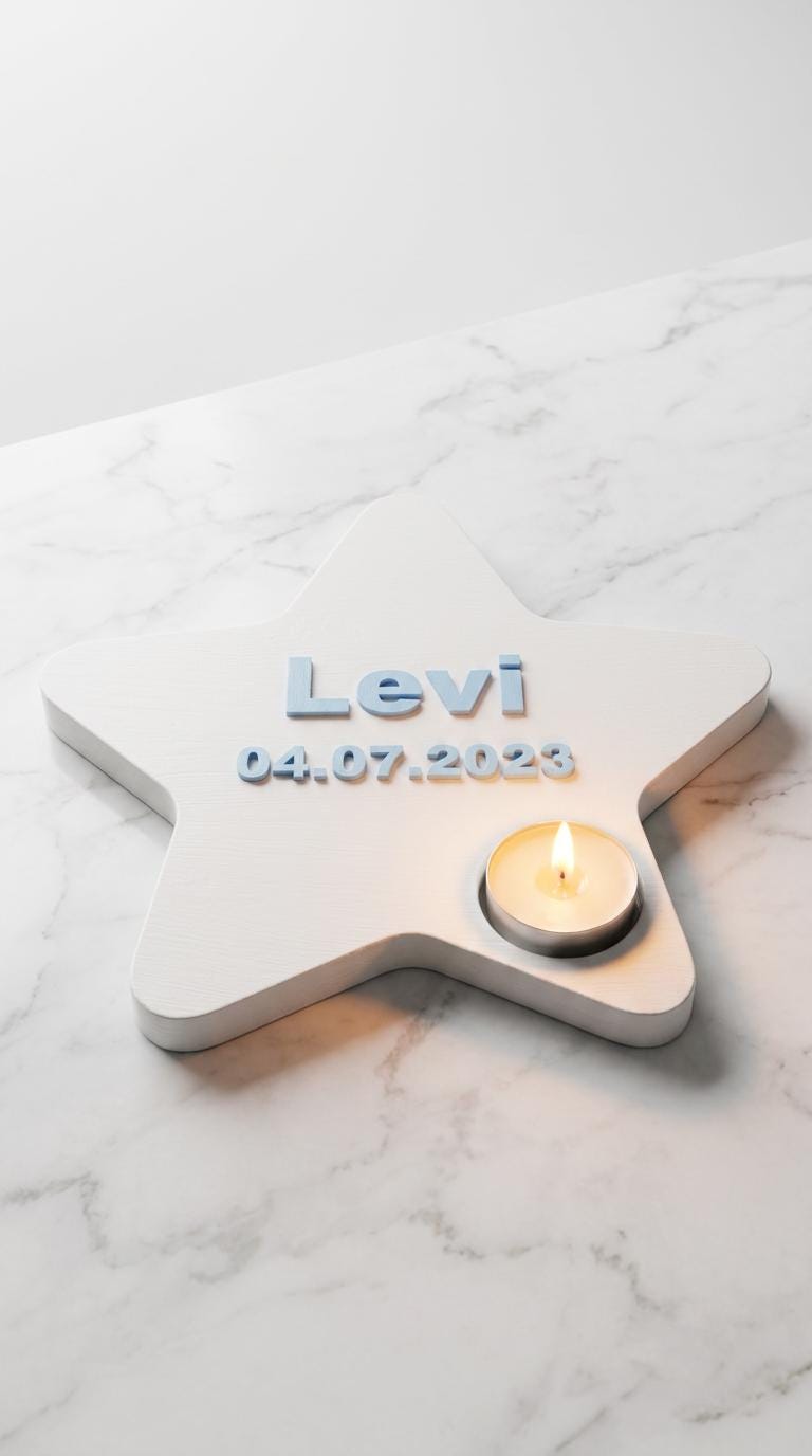 Sternenkind Stern personalisiert | Name & Datum | LED-Teelichthalter