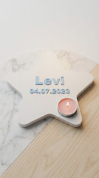 Sternenkind Stern personalisiert | Name & Datum | LED-Teelichthalter